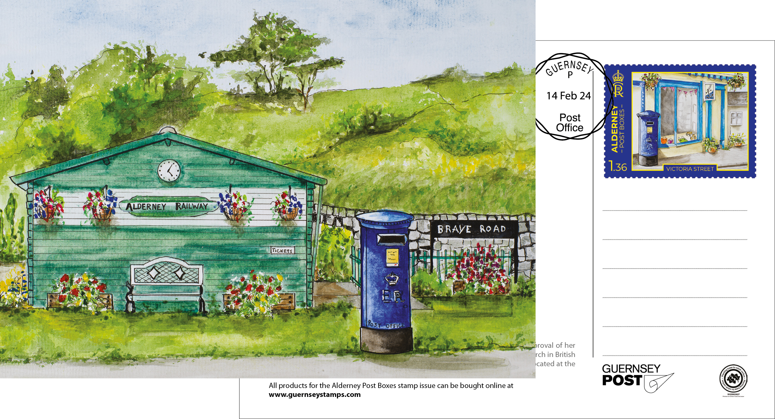 Alderney Post Box FDI Postcard